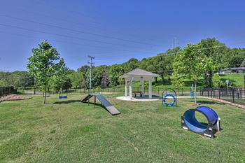 Pet park with agility equipment